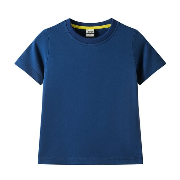 Boys Girls Shirts Short Sleeve Shirts for Toddler Cotton Tee Solid T-Shirts Kids Tees Summer Tops 1-12 Years