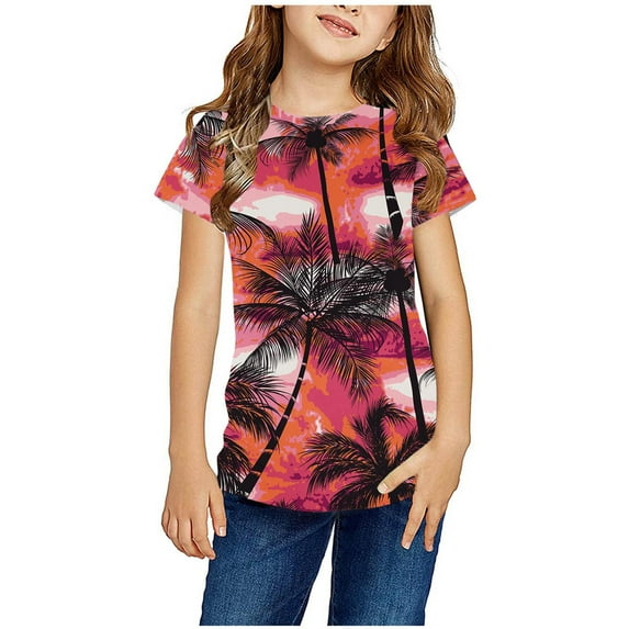 Boys Girls Shirts Tshirt Short Sleeve Top Funny Graphic Tshirts 3-14 Years Multicolor A 4-5 Years