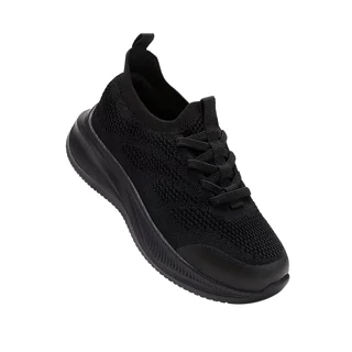 EUXTERPA Boys Girls Shoes Kids Slip on School Sneakers Unisex Breathable Tennis Running Athletic Shoes for Toddler/Little Kid/Big Kid, Black, Size 2