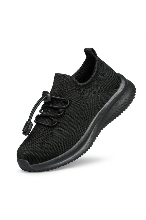 Boys Girls Shoes Kids Sock Sneakers Lightweight Breathable Athletic Running Tennis Fitness School Child Shoes All Black Little Kid Size 13