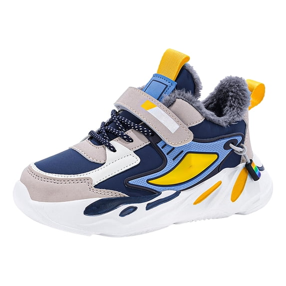 Boys Girls Shoes Kids Tennis Slip on Footwear Running Athletic Sports School Sneakers,Dark Blue