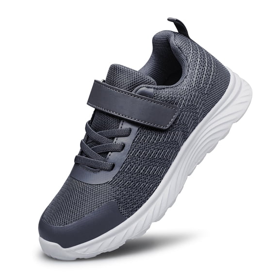 YHOON Boys Girls Shoes Sneakers Slip on Athletic Tennis Walking Shoes Lightweight Kids Shoes Grey Big Kid Size 5