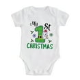 Boys Girls Short Sleeve Christmas Letter Print Romper Bodysuit Fall