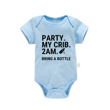 Boys Girls Short Sleeve Letter Print Romper Bodysuit For Children Clothes Baby Bodysuit Onesie ,Blue,12M