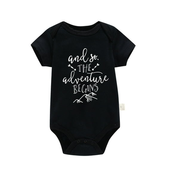 Boys Girls Short Sleeve Letter Print Romper Bodysuit For Children Clothes