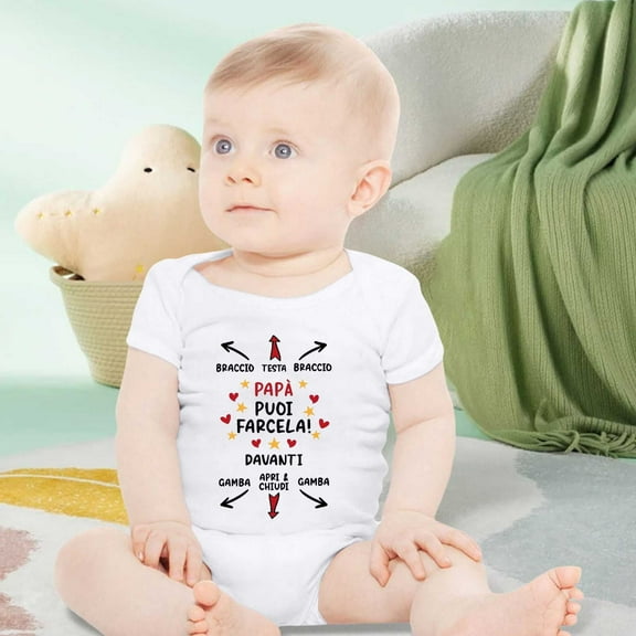 Boys Girls Short Sleeve Letter Prints Romper Bodysuits Clothes