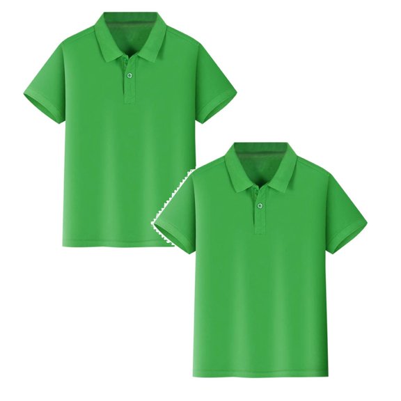 Boys Girls Short Sleeve Polo Shirt Child Button Closure Solid Color Kids School Uniform Casual Shirt Size 4-5 Years