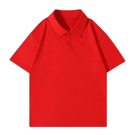 Boys Girls Short Sleeve Polo Shirt, Solid Color Lapel Collar Casual Top, Gentleman Style Tee for Holiday and Dressy Wear,Size:4-5 Years