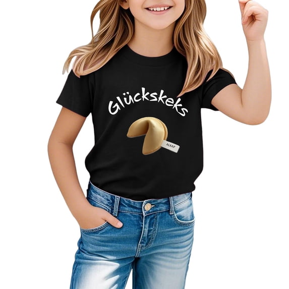 Boys Girls Short Sleeve Shirts Casual Print T Shirt for Boys 3T Crewneck Loose Fit Shirts Basic Cotton Shirts Graphic Tees Size 12-13 Years,2-Black