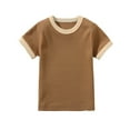 thumbnail image 1 of Boys' Girls Short Sleeve Tee Shirts Infant Toddler Cute Crew Neck T-Shirts Kids Color Block Tee Tops, 1 of 3