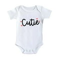 thumbnail image 1 of Baby Bodysuits for Girls 0-3 Months Short Sleeve Bodysuit Girl's Valentines Day Romper Soft and Breathable Summer Toddler Clothes Black 3-6 Months, 1 of 5