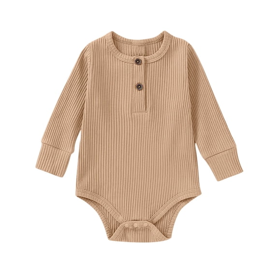 Boys Girls Shorts Onesies Cotton Long Sleeve Bodysuits Solid Color Snap Closure Bodysuit Cute Outfit 0-24 Months