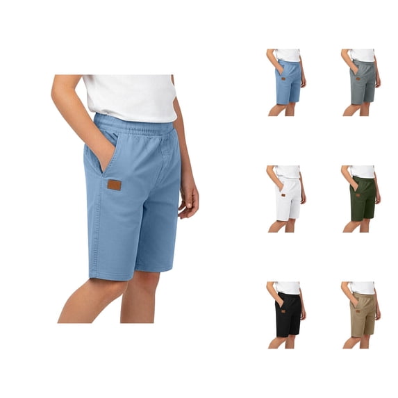 Boys Girls Shorts with Pockets Summer Casual Lightweight Elastic Waist Straight Leg Loose Athletic Shorts 5-16 Years