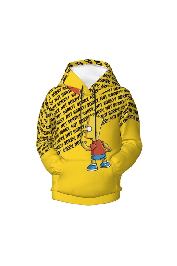 Boys Girls Simpsons Hoodie 3D Printed Cartoon Anime Long Sleeve Hooded Pullover Sweatshirt with Pocket For Teens