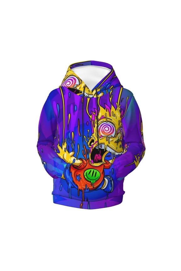 Boys Girls Simpsons Hoodie 3D Printed Cartoon Anime Long Sleeve Hooded Pullover Sweatshirt with Pocket For Teens