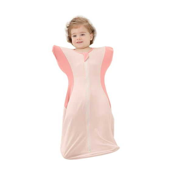 Boys Girls Sleeping Bag Swaddle Blanket Anti Wake Swaddle Anti Kick Color Splicing Pink 0 Months-3 Months