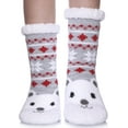 thumbnail image 1 of Boys Girls Slipper Socks Cute Animal, Fuzzy Winter Warm Fleece Lining Christmas Socks With Grippers (1Pairs), 1 of 6
