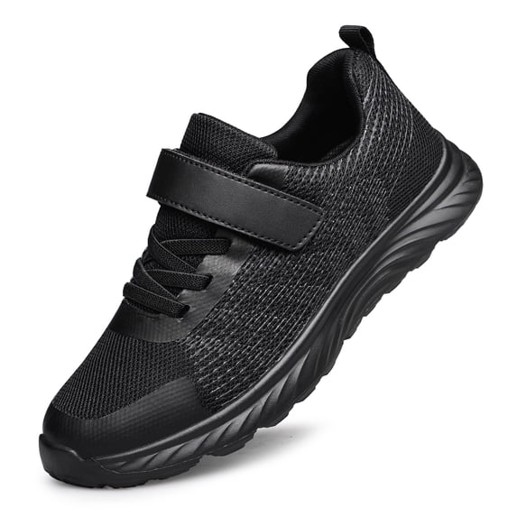 YHOON Boys Girls Sneakers Kids Shoes Unisex Breathable Fitness Running Tennis Lightweight Shoes Black Little Kid Size 13.5