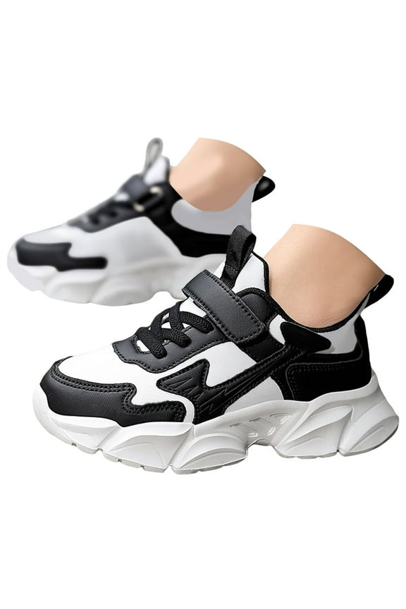 Boys Girls Sneakers Lace up Kids Tennis Shoes Toddler Walking Running Sport Shoe with Hook and Loop