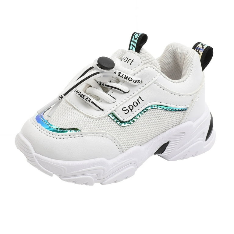 Boys Girls Sneakers Mesh Breathable Lightly Elastic Soft Sole Adjustable  Strap Sports Shoes for Kids Size 29;5-5.5 Y