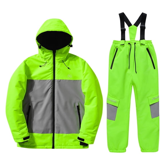 Boys Girls Snowsuit Sets Waterproof Ski Jacket and Pants Insulated Snowsuit Snowboarding Coat for Kids Winter Outdoor (7 Years, Mint Green)
