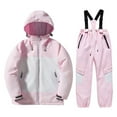 thumbnail image 1 of Boys Girls Snowsuit Sets Waterproof Ski Jacket and Pants Insulated Snowsuit Snowboarding Coat for Kids Winter Outdoor (7 Years, Pink), 1 of 8