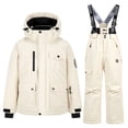 thumbnail image 1 of Boys Girls Snowsuits Ski Suits Winter Thick Waterproof Windproof 2 Piece Snow Wear Sets 3-14Y Winter Bibs Jacket (13-14 Years, Beige), 1 of 4