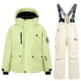 thumbnail image 1 of Boys Girls Snowsuits Ski Suits Winter Thick Waterproof Windproof 2 Piece Snow Wear Sets 3-14Y Winter Bibs Jacket (5-6 Years, Beige 02), 1 of 5