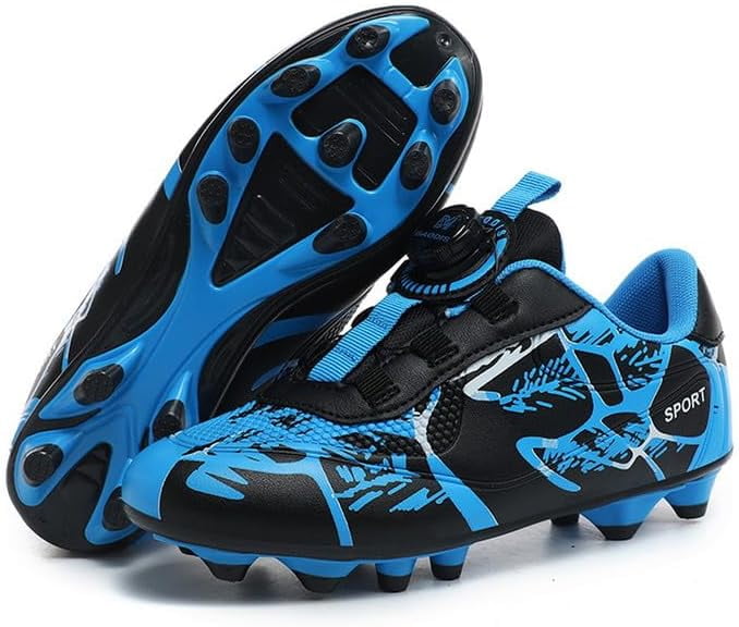 Kids' Soccer Cleats – Firm Ground/Turf Shoes With Hook & Loop Closure, Green, Size 10 US Little Kid