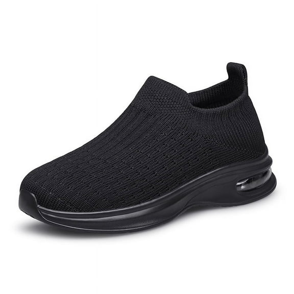 Boys Girls Sock Shoes Kids Sneakers Slip on Fitness Tennis Athletic Walking School Shoes Black Big Kid Size 4