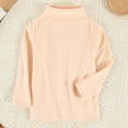 thumbnail image 1 of Boys Girls Soft Cotton Long Sleeve Turtleneck Shirts Solid Color Autumn T-Shirt for Kids 2-8 Years, 1 of 7