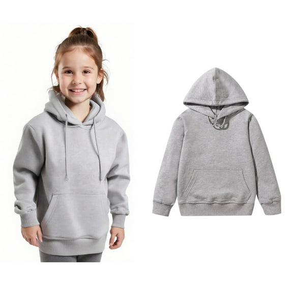 Boys Girls Solid Long Sleeve Patchwork Hooded Pullover Tops Blouse Outfits Clothes