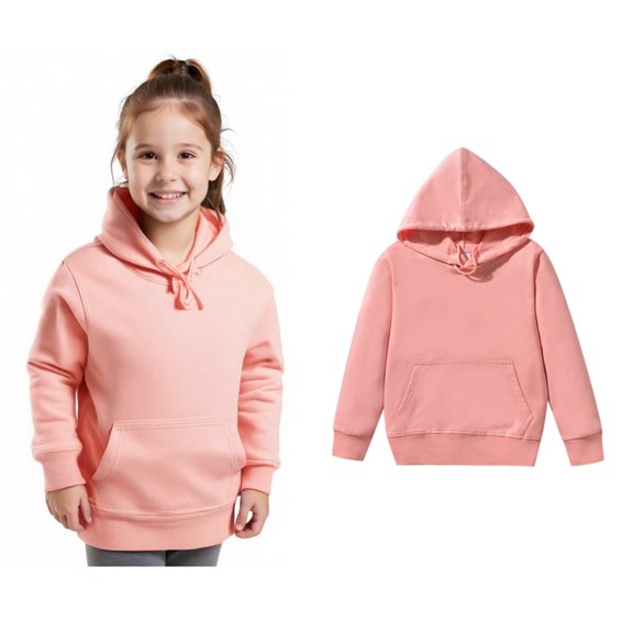 Boys Girls Solid Long Sleeve Patchwork Hooded Pullover Tops Blouse Outfits Clothes