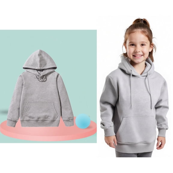 Boys Girls Solid Long Sleeve Patchwork Hooded Sweatshirt Pullover Tops Blouse Outfits Clothes