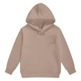 thumbnail image 1 of Boys Girls Solid Pullover Hoodie, Long Sleeve Lined Sweatshirt with Chest Pocket, Cozy Casual Kids Outerwear for Everyday,Size:6-7 Years, 1 of 4