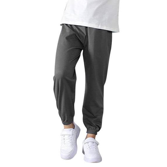 Boys Girls Sports Elastic Pants - Autumn Style Leggings for Active Kids, Polyester Fabric with Comfortable Waistband