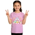 thumbnail image 1 of Boys Girls Sports Outdoor Easter Print Pattern Crew Neck Short Sleeve Pink 12Y-13Y, 1 of 7