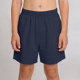 thumbnail image 1 of Boys Girls Sporty Shorts with Pockets Elastic Waist Summer Casual Cotton Athletic Running Shorts for Kids Navy 4-5Y, 1 of 8