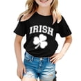 thumbnail image 1 of Boys Girls St Patricks Day Shirt Toddler Kids Irish Shamrock Clover T-Shirt Short Sleeve Tee Top 1-13 Yearsï¼Black,100), 1 of 4