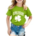 thumbnail image 1 of Boys Girls St Patricks Day Shirt Toddler Kids Irish Shamrock Clover T-Shirt Short Sleeve Tee Top 1-13 Yearsï¼Green,100), 1 of 4