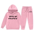 thumbnail image 1 of Boys and Girls Stylish Printed Sweatshirt and Pants Set - Warm and Comfortable Sportswear for Fall and Winter, Thick -Lined Long Sleeve Hoodie and Jogger Pants, 1 of 5