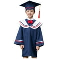 thumbnail image 1 of Boys Girls Suit Kindergarten Children Graduation 2 pieces Graduation Dress Solid Color Coat Long Gown Cap Tassel 2024 & 2025 Charm kindergarten graduation cap and gown for Kids Boys Girls 5-6 Years, 1 of 9