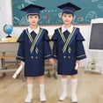 thumbnail image 1 of Boys Girls Suit Kindergarten Children Graduation Stage Performance Gown with Hat 7-8 Years, 1 of 6