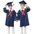 thumbnail image 1 of Boys Girls Suit Kindergarten Children Graduation Stage Performance Gown with Hat 7-8 Years, 1 of 7