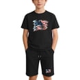 thumbnail image 1 of Boys & Girls Summer Patriotic Outfit Sets Short Sleeve Crewneck USA Shirts & Bermuda Shorts for 4-14 Years, 1 of 8