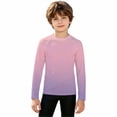 thumbnail image 1 of Boys Girls Sun Protection Swim Shirts,Long Sleeve Gradient Pattern Rash Guards,Suitable for Beach,Pool and Water Sports, 1 of 5