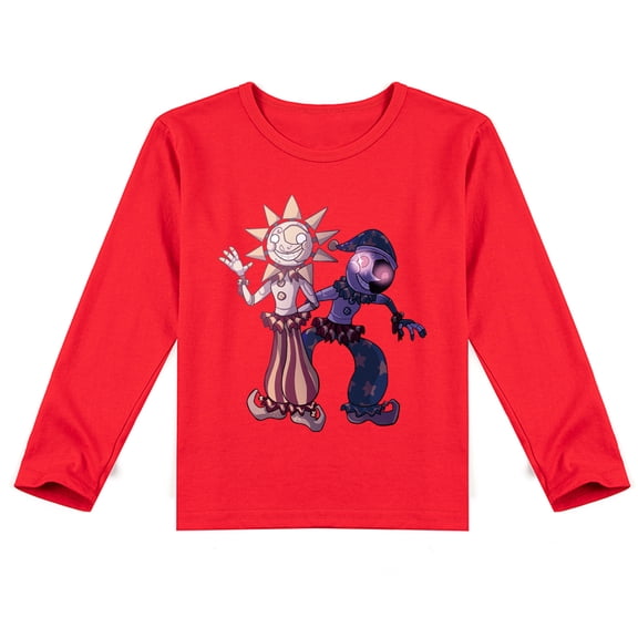 Boys & Girls Sundrop and Moondrop Comfy Long Sleeve Tee with Cool Print, Ideal for Seasonal Wear