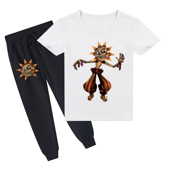 Boys & Girls Sundrop and Moondrop Crew Neck Cotton Short Sleeve T-shirt and Long Pants Outfit