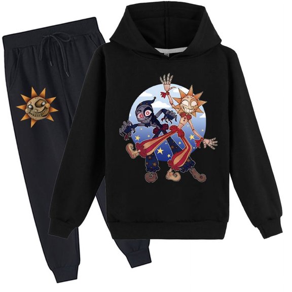 Boys Girls Sundrop and Moondrop Fashion Sport Hoodies Loose Sweatshirts Graphic Printing Long Pants Sets Clothes