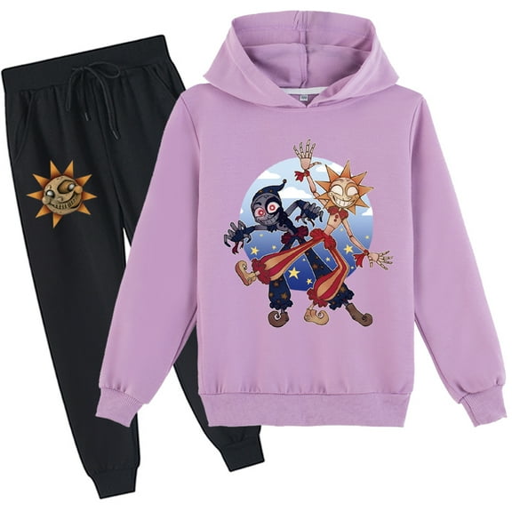 Boys Girls Sundrop and Moondrop Fashion Sport Hoodies Loose Sweatshirts Graphic Printing Long Pants Sets Clothes